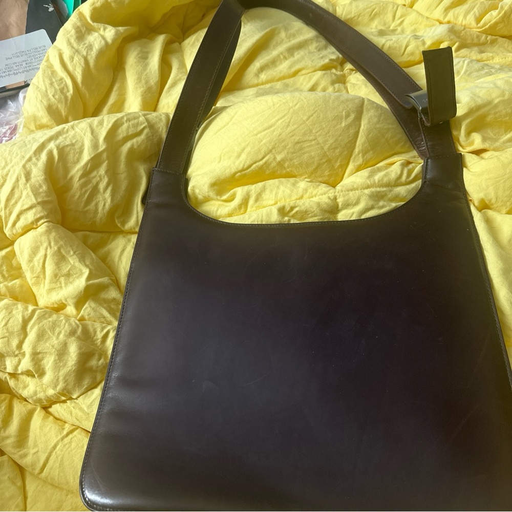 Fratelli Rossetti Vintage Brown Leather Shoulder Bag Made in Italy